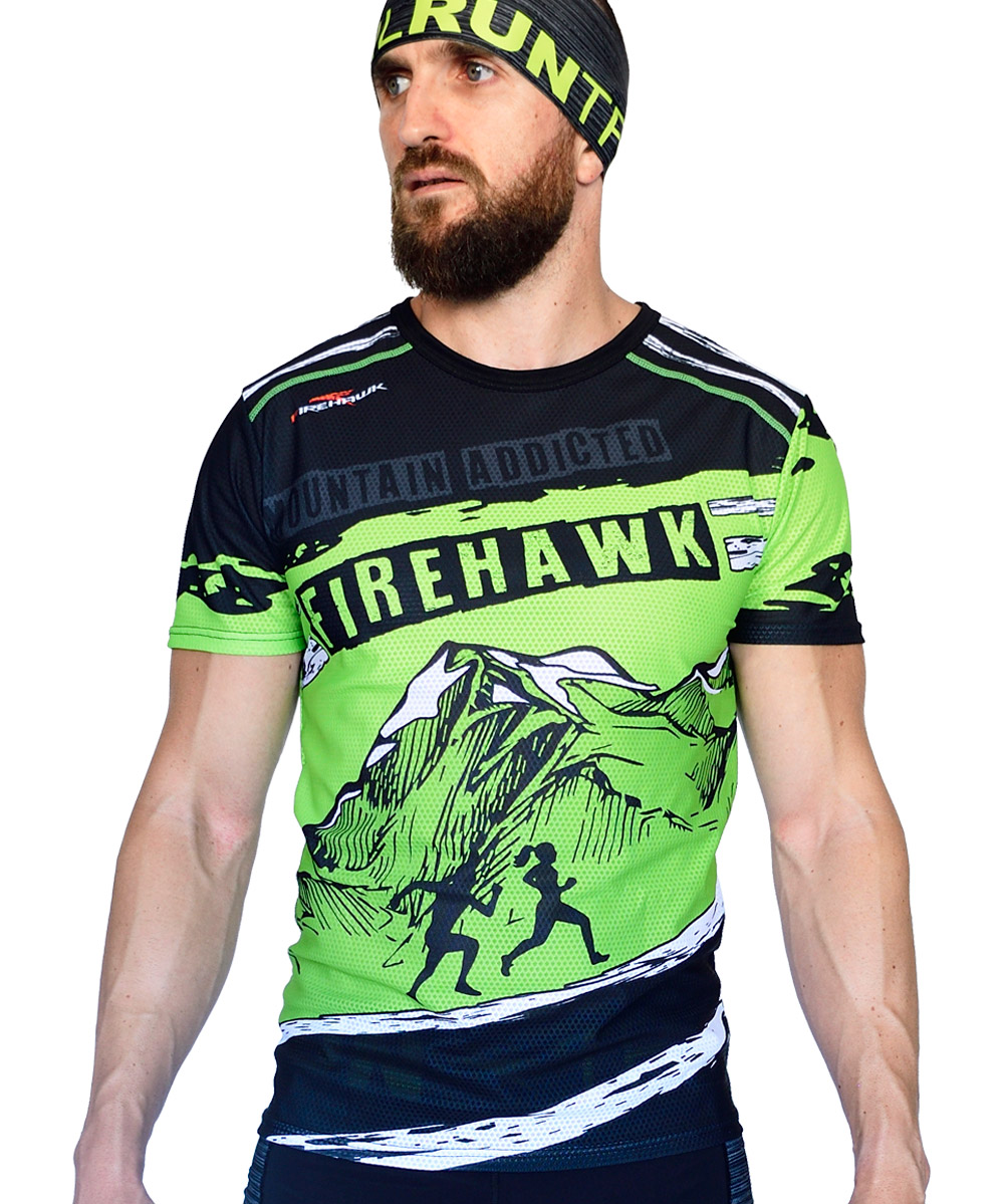 Firehawkwear ® Camiseta Trail running Hombre # M. Addicted