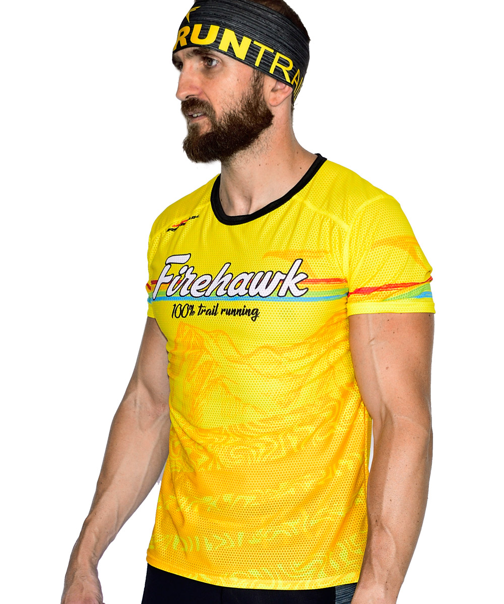 Camiseta Trail Running Hombre # 100% trail Yellow