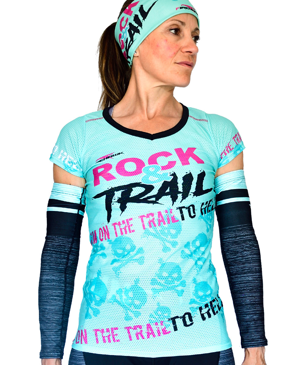 espada Hazme empujoncito Firehawkwear ®| Camiseta Trail running mujer # Rock&trail
