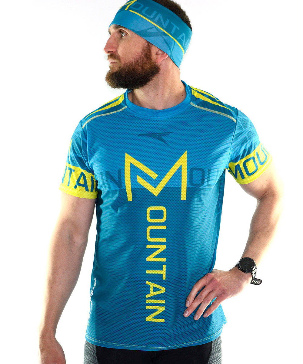 Camiseta técnica Pro GÜIN-GÜIN de Running - Azul/Amarillo Unisex